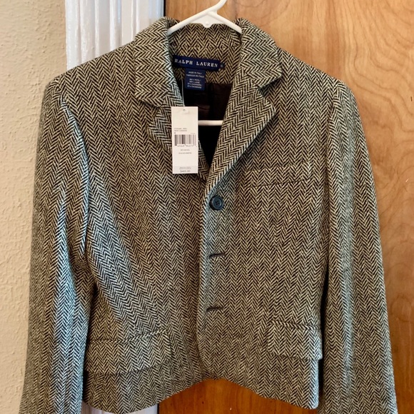 ralph lauren herringbone blazer womens
